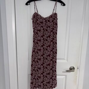 Wilfred - Rosewood and Light Pink Floral Slip Dress